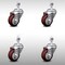 Service Caster 3 Inch SS Maroon Polyurethane Wheel Swivel 12mm Threaded Stem Caster Set SCC SCC-SSTS20S314-PPUB-MRN-M1215-4 - alternate 1
